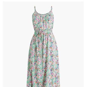 J. Crew Factory Ruffle midi dress with curved hem (Size 12)